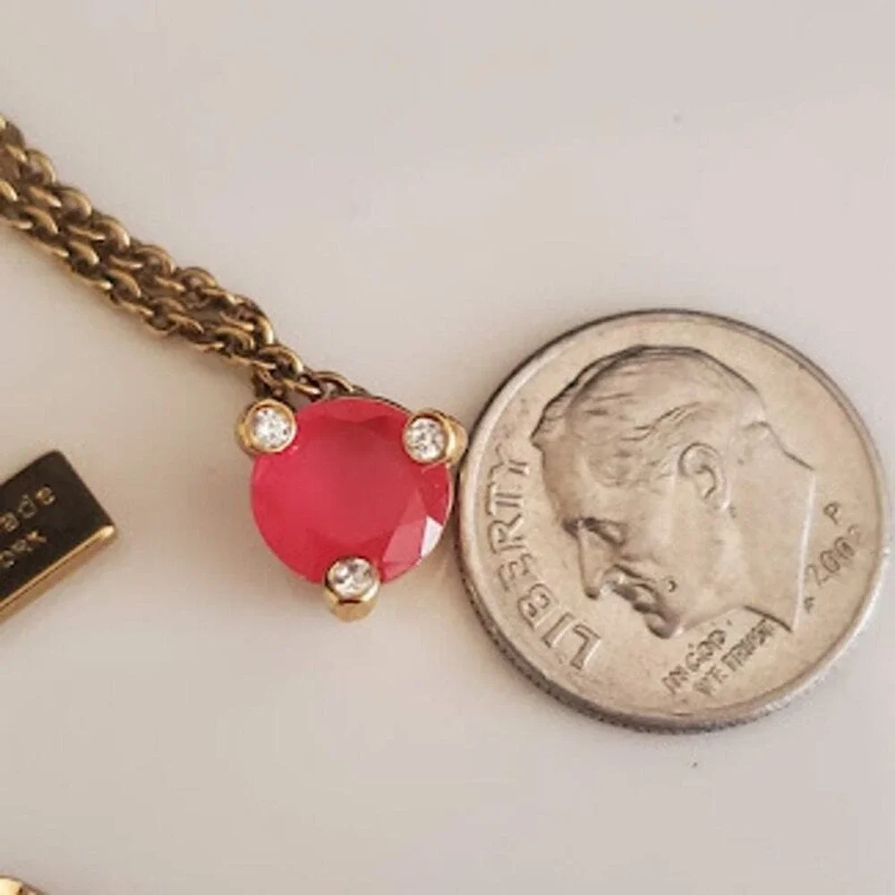 Kate Spade New York Rise and Shine Orange Stone Gold Tone Mini Pendant Necklace